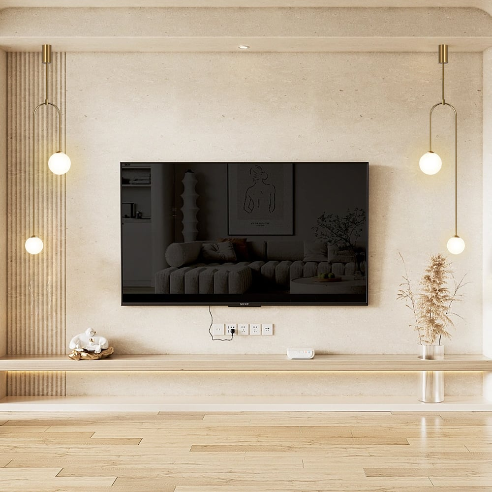 Moderne Hanglamp Glazen Bol 2-Licht U-vormig in Zwart voor Woonkamer en Slaapkamer